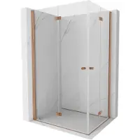 Mexen Mist-F Duo faltbare Duschkabine 110 x 75 cm, transparent, gebürstetes Kupfer - 8A6-110L-075P-65-00