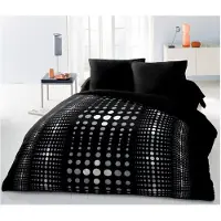 HOME LINGE PASSION STEEVY Mikrofaser-Bettbezug 220x240cm und 2 Kissenbezüge 63x63cm Schwarz