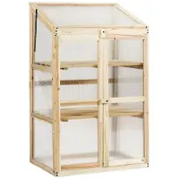 Helloshop26 Gartenhaus - - 60x45x100 cm - Fichtenholz - 3 Regale - Transparentes Polycarbonat