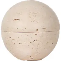 Exogio Beige Travertin Kugel Räuchergefäß Naturmarmor Stein Home Dekoration, Religiöse Runde Ornament B