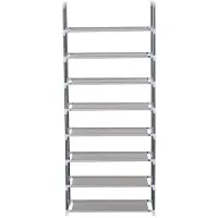 Helloshop26 Schuhregal 8 Ebenen für 24 Paar Schuhe 60x29x140 cm grau