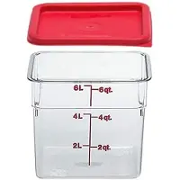 Cambro 6SFSCW135 Camsquare Lebensmittelbehälter, 6-Quart, Polycarbonat, klar, NSF mit Deckel