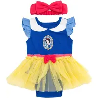 Disney Princess Schneewittchen Baby Mädchen Cosplay Bodysuit mit Rock und Haarband Blau/Rot/Gelb 24 Monate