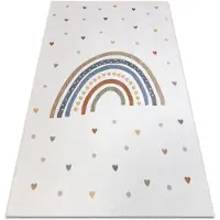 Rugsx Teppich BONO 8302 Regenbogen, Herzen creme/braun 200x290 cm