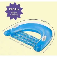 MaxPower Aufblasbare Schwimmmatratzen mit Armlehnen und Getränkehalter, Schwimmsessel-Wasserhängematte für den Strand