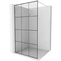 Mexen Kioto Walk-in Duschwand 100 x 200 cm, schwarzes Muster 8 mm, gebürstetes Nickel - 800-100-101-97-77