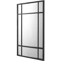 Helloshop26 Rechteckiger Wandspiegel 90 x 60 cm schwarz matt 03_0007894