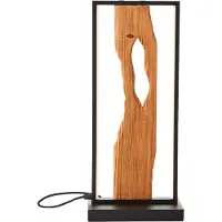 Brilliant LED Tischleuchte 50cm Tischlampe LED Tischlampe schwarz/holz, Aluminium/Metall/Holz, Dekolampe Holz mit Kabel, Deko Tischlampe, Modern Lamp, Wood Desk Lamp, 1x LED Integriert
