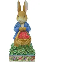Enesco Jim Shore Beatrix Potter Peter Hase mit Erdbeeren Figur 6012489 Blau