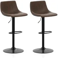 Helloshop26 Barhocker - - Set von 2 - Höhenverstellbar - Drehendes Design - Gepolstertes Samt