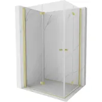 Mexen Mist-F Duo faltbare Duschkabine 120 x 70 cm, transparent, gebürstet Gold - 8A6-120L-070P-55-00