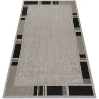Rugsx TEPPICH SIZAL FLOORLUX 20195 silber / schwarz 140x200 cm