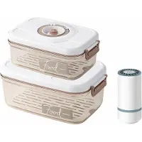 Torribaly Intelligenter automatischer Vakuumierer mit Siegel Lebensmittelaufbewahrungsbehälter-Set 1,2 l/2,1 l Frischhaltebox versiegeltes Glas