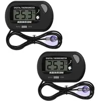 Aihontai 2er-Pack digitales LCD-Aquariumthermometer mit Saugnäpfen und wasserdichter Sonde für Aquarium, Vivarium, Reptilien, Terrarium VHV