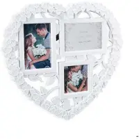 Helloshop26 Bilderrahmen Hochzeit 3 Fotos Galerie Wandrahmen Herz Weiß 13_0000596