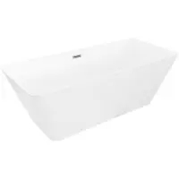 Mexen Velo Slim freistehende Badewanne 170 x 75 cm, weiß, Überlauf Gun Metal - 52811707500-95