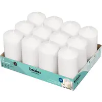 Bolsius 12 weie Sulenkerzen - 2,7 x 5,1 Zoll unmittelbarer Kerzenset - 43 Stunden - tropffreie saubere brennende rauchlose Abendessen - perfekt