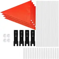 Jojomino Set 6Ft Fahrrad-Sicherheitsflagge mit Stange und Montagehalterung, verstellbare, hochwasserdichte Fahrradanhängerflaggen
