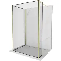 Mexen Kioto Walk-in Duschwand 110x90x30cm, Schwarz/Gold geb.