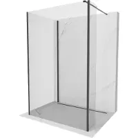 Mexen Kioto Duschwand Walk-in 130 x 90 x 40 cm, transparent, schwarz - 800-130-090-221-70-00-040
