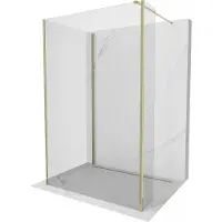 Mexen Kioto Duschwand Walk-in 90 x 70 x 40 cm, transparent, gold - 800-090-070-221-50-00-040