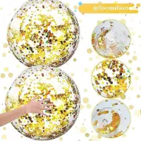 MaxPower 5 glitzernde aufblasbare Wasserbälle für Poolpartys, schwimmende Konfettibälle für den Sommer für Kinder und
