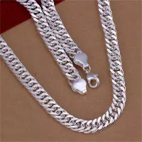 MaxPower (wie das Bild -10MM/60cm) Die neue 925 Sterling Silber 10mm Kette Halskette für Mann Frauen solide Hochzeit