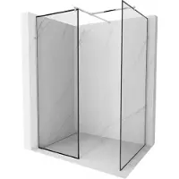 Mexen Kioto Duschwand Walk-in 150 x 80 cm, schwarzes Muster, Chrom - 800-150-202-01-70-080