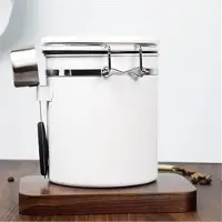 Jojomino 1800 ml Edelstahl Kaffee Kanister Luftdichten Behälter mit Datum Tracker Messlöffel Frische Schloss Küche E