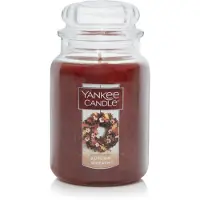 Yankee candle Autumn Wreath Duftkerze, klassisch, 650 ml, gro es Glas, Einzeldocht, Aromatherapie-Kerze, ber 110 Stunden Brenndauer, Herbstduft,