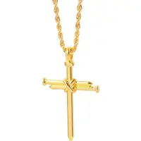 ABOOFAN 3 Teile Mann Kreuzförmiges Hals-Anhänger Hip-Hop Choker Hals-Schmuck