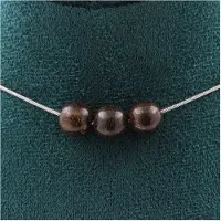 Bijoux Steine und Mineralien. Halskette mit 3 Bronzeitperlen 8 mm. Kette aus rostfreiem Stahl für Frauen und Männer. Individuell anpassbare Größe.