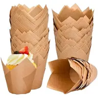 Exogio Tulpen-Cupcake-Tabletts, lebensmittelechtes Ölpapier, Standard, geeignet für verschiedene Festivals