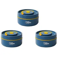 Semoic 3X Lunchbox Aus Edelstahl, Lunchbox Aus Edelstahl, Tragbar, Bento-Box, Lebensmittelbehälter, Blau A