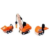 PlanToys Holzspielzeug Baufahrzeuge