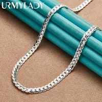 MaxPower (50 cm) 925 Sterling Silber 16/18/20/22/24 Zoll Seitenkette Halskette Schmuck Mn204