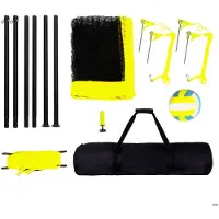 OEM Volleyballnet-System, Stabiles Stahlgitter, 21-Schicht PE-Netz, Höhenverstellbar, Ideal für Garten, Strand, Rasenplatz