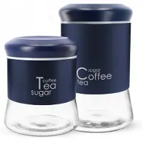 Kadax Glasbehälter für Kaffee, Tee, Zucker, mit Deckel, Küche, 1 l + 0,75 l