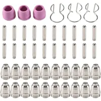 Torribaly 46 STÜCKE für -55 -60 WSD-60 Plasmaschneider Verbrauchsmaterial-Kit Schneidbrennerspitze Düsen Elektroden Schildkappe 1,0 mm