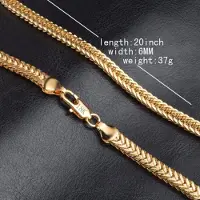 MaxPower Coole Punk-Kette mit 18-Karat-Vergoldung für Damen und Herren, Schmuck, Geschenke, 50 cm