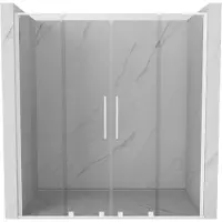 Mexen Velar L Duo Schiebetür Dusche 180 cm, transparent, weiß - 871-180-003-02-20