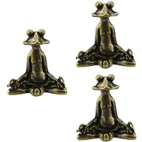 Melitt Vintage Messing Meditation Frosch Statue Ornamente Tier Skulptur Weihrauch Brenner Home Decor