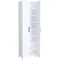 Helloshop26 Schrankregal - - Modell 178 x 49 x 32 cm - 8 Regale - Weiß - Einfache Montage