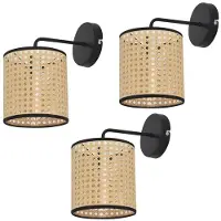Helloshop26 Set aus 3 Wandapplikationen Southend 25 x 17 x 16 cm schwarz-beige lux.pro