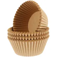 ABOOFAN 100Stk Backpapier Muffinförmchen Beige Für Kuchen Und Cupcakes