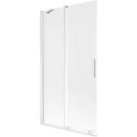 Mexen Velar 2-flügelige verschiebbare Badewannenabtrennung 100 x 150 cm, matt, weiß - 896-100-000-31-20