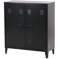 Helloshop26 Büroschrank Aufbewahrungsmöbel für Büro, Werkstatt, Schlafzimmer, aus Stahl, metallisch, mit 2 Türen 90 x 80 x