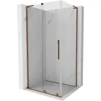 Mexen Velar L Schiebetür-Duschkabine 100 x 75 cm, transparent, Roségold - 871-100-075-03-60