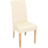 Mendler 6er-Set Esszimmerstuhl Cesena Kunstleder matt, creme, helle Füße