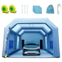 DUOKU Aufblasbare Sprühkabine--Autolackzelt 10 x 6 x 4 m-mit Filtersystem und 2 Bläser